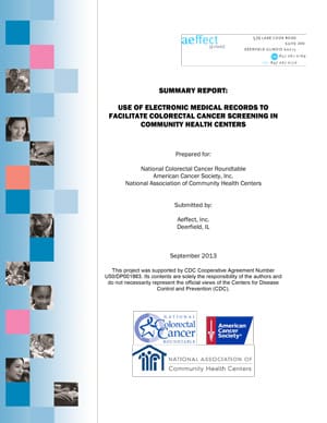 Report on Use of Medical Records to Facilitate Colorectal Cancer Screening