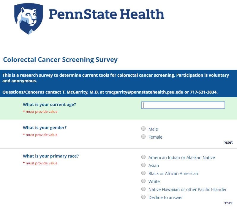 Penn State Health Electronic Employee Survey