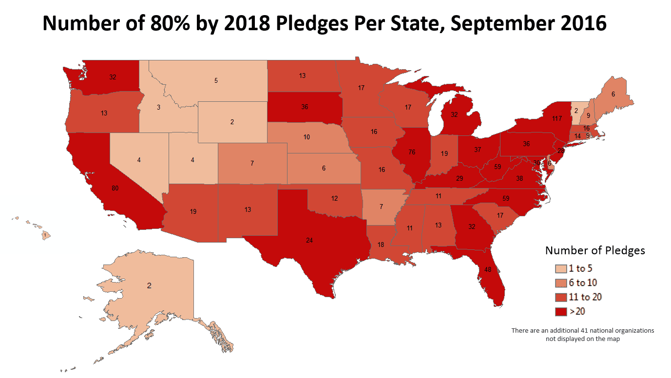 80% by 2018 reaches all 50 states!