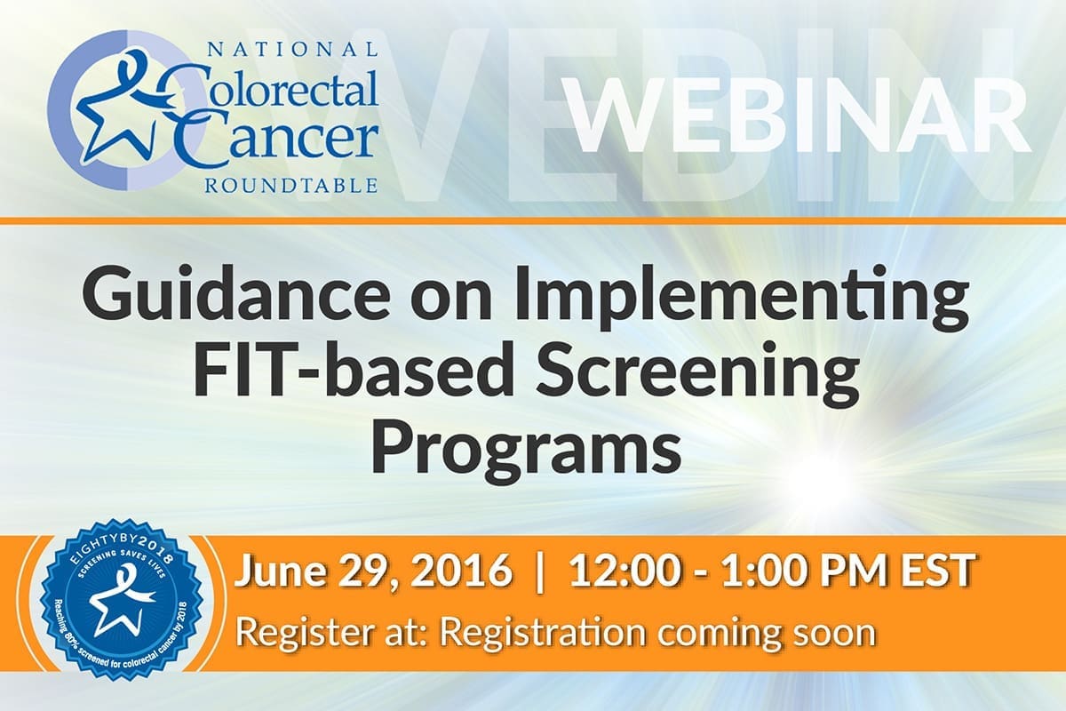 Webinar – Guidance on implementing FIT-based screening programs