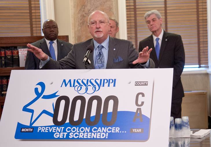 Colorectal Cancer Awareness car tag approved for sale in Mississippi