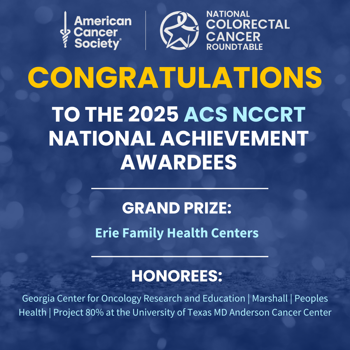 Image for 2025 ACS NCCRT National Awardees Announced